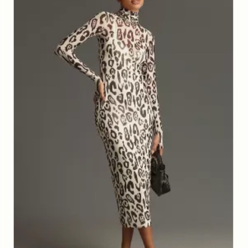 SOLD: AFRM Leopard Print Long Sleeve Dress NWT